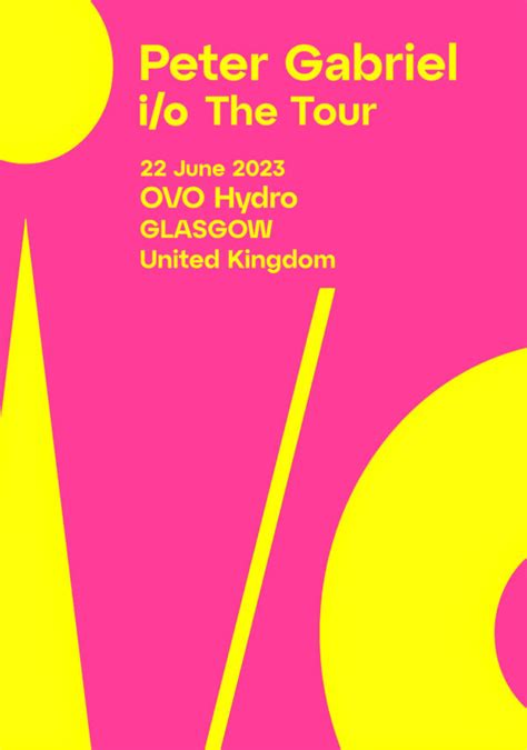 PETER GABRIEL The I O 2023 UK Tour GLASGOW OVO Hydro Poster Printphoto