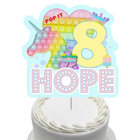 Pop It Fidget Toy Personalised Cake Topper Tic Tac Top