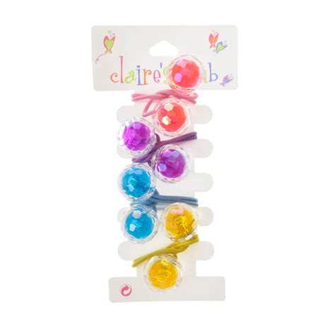 Claires Club Bright Rainbow Disco Hair Bobbles 4 Pack Claires