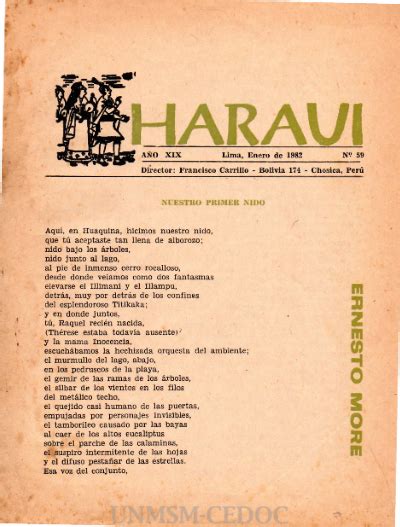 Cedoc Medio Siglo De Poes A Peruana Haraui N A O Xix