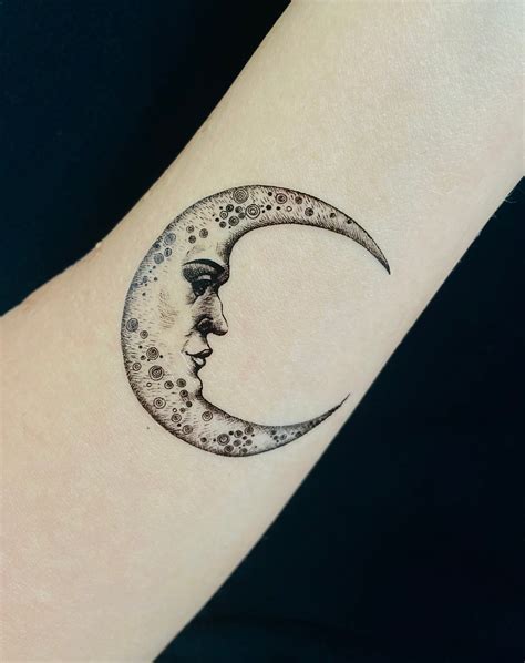 The Moon Tattoo Moon Face Tattoo Decorative Moon Tattoo Esoteric