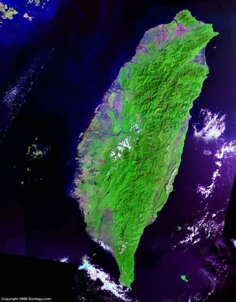 Taiwan Map and Satellite Image