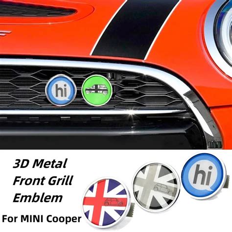 Metal 3d Front Grill Emblem Stickers Badge For Mini Cooper Jcw S One