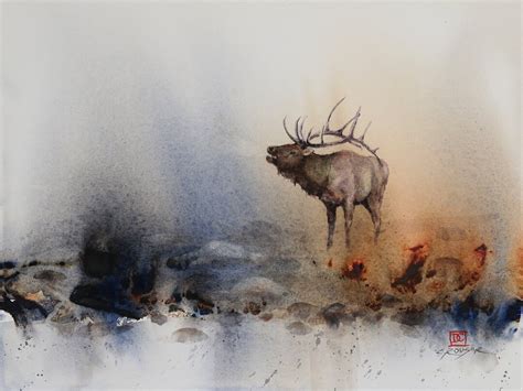 Elk Watercolor Wildlife Print By Dean Crouser Etsy