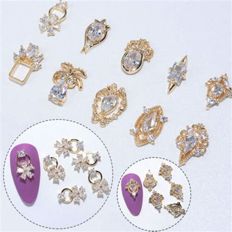 Manucure Zircon Ongles Strass M Tal Pendentif Ongles Bijoux D Alliage