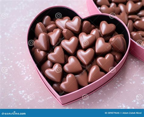 A Heart Shaped Box Filled With Chocolate Hearts Stock Illustration