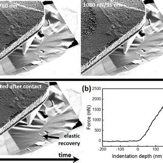 A Sem Image Sequence During Afm F D Nanoindentation On A Flat