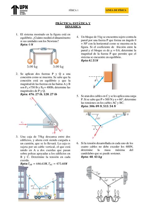 Ht Semana Fisica Est Tica Y Din Amica Pr Ctica Est Tica Y