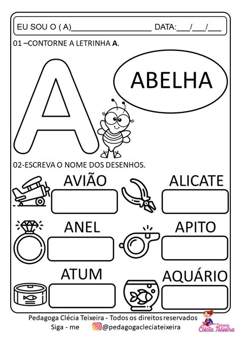 Atividades De Alfabetização Para Imprimir Clécia Teixeira