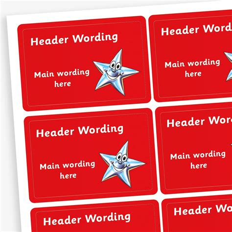 Personalised Star Stickers Red X 32 46mm X 30mm