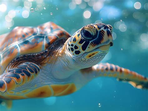 Premium Photo Majestic Sea Turtle Swimming Through Ocean Waters