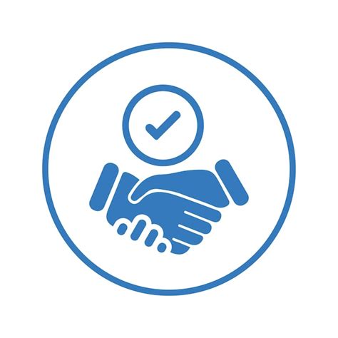 Premium Vector Partnership Agreement Handshake Icon Blue Color Design