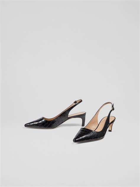 Buy LK Bennett Black Croc Effect Leather Kitten Heels from Next Ireland