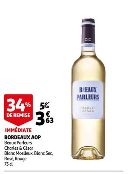 Promo Bordeaux Aop Beaux Parleurs Charles C Sar Chez Auchan