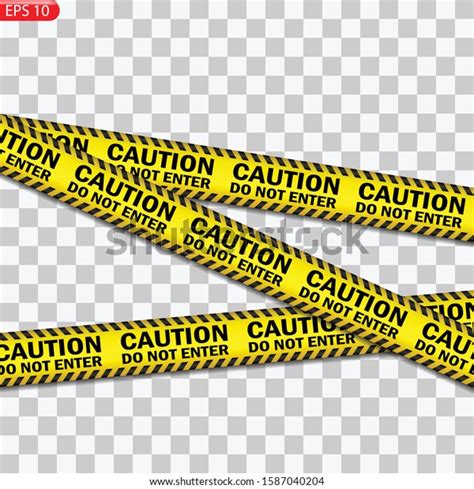 Black Color Caution Lines Isolated Realistic Stock Vector (Royalty Free ...