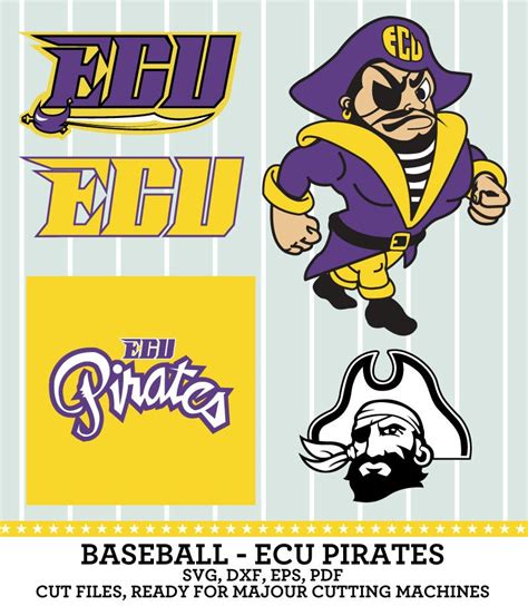 ECU Pirates atlethic teams Logo SVG dxf eps by SVGsilhouetteDXF