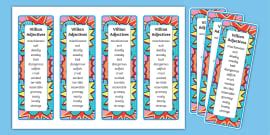 NEW Adjectives Bookmark Teacher Made Twinkl