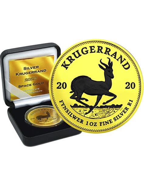 KRUGERRAND Space Gold Edition Moneta Argento Da 1 Oz 1 Rand Sud Afr