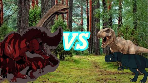 Tyrannosaurus Rex And Fang Vs Diplodocus And Horned Rex Final Fight In Dinosaur Tournament