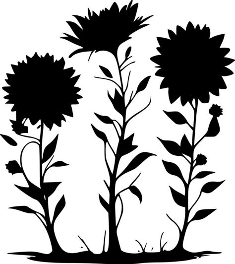 Sunflowers Minimalist And Simple Silhouette Vector Illustration