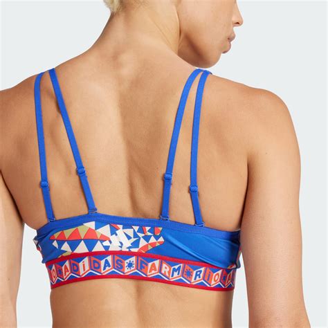 Adidas Adidas X Farm Rio Medium Support Bra Blue Adidas Lk