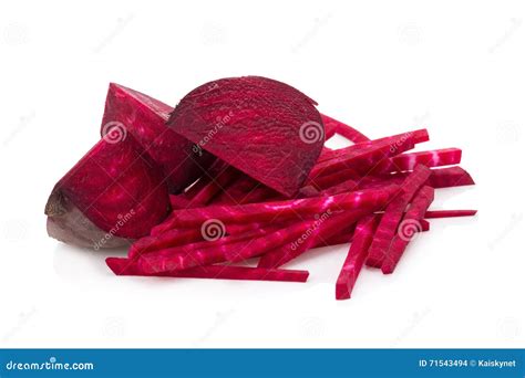 Fresh Beetroot Slices Closeup Isolated On White Background Stock Photo