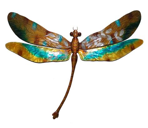 Dragonfly Wall Decor in Gold and Aqua - Walmart.com