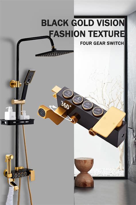 Koler Light Luxury Gold Stainless Steel Hot And Cold Shower With Faucet Water Saving Bathroom