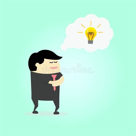 Business Man Thinking New Idea Stock Vector Illustration Of Lamp