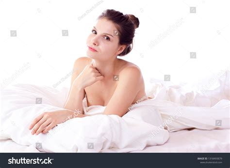 Brunette Woman Lying On Bed Bedroom Stock Photo Shutterstock