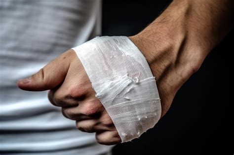 Una Persona Con Un Vendaje En La Enfermedad Del Brazo Ia Generativa