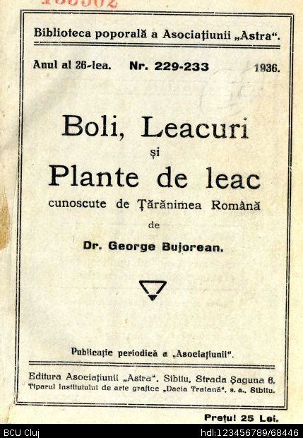 Biblioteca Digitala BCU Cluj Boli leacuri şi plante de leac cunoscute