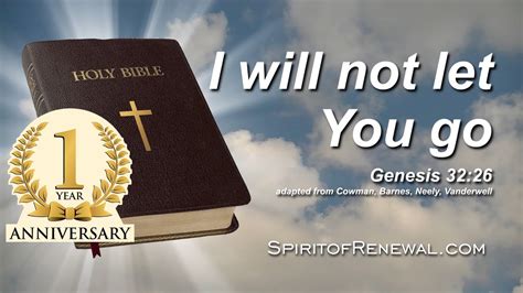 I Will Not Let You Go Genesis Christian Daily Devotional