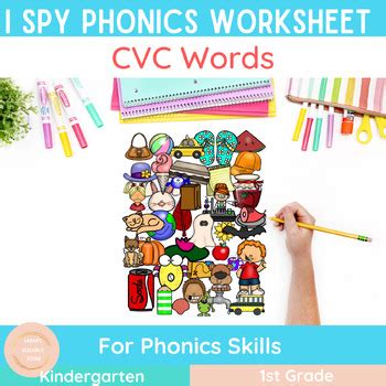 I Spy Phonics Worksheets With Cvc Words By Sarah S Resource Room