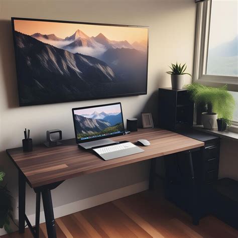 Premium Photo | Minimalistic desktop computer workstation with laptop ...