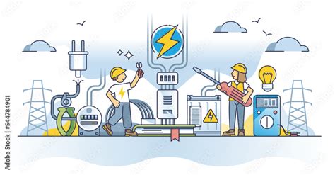 Electrical engineer occupation with high voltage specialty outline ... 