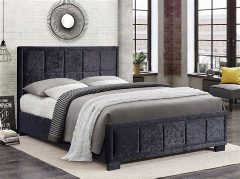 Birlea Hannover Black Crushed Velvet Fabric Bed UK Mattress Guides