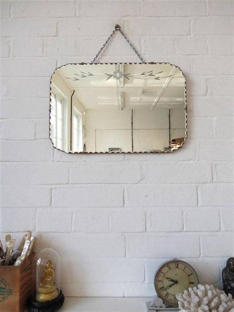 Vintage Bevelled Edge Wall Mirror Art Deco Frameless Mirror Etsy