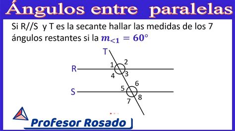 Ángulos entre líneas rectas paralelas cortadas por una secante YouTube