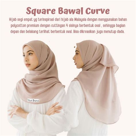 Jual Square Bawal Curve Jilbab Segi Empat Oval Jilbab Oval