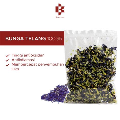 Jual Teh Bunga Telang 100 Gr Butterfly Pea Tea Seduh Shopee Indonesia