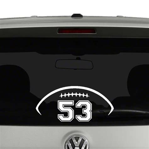 Football Personalized Jersey Number Vinyl Decal Sticker