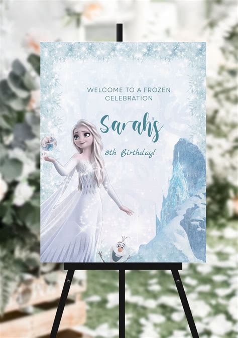 Frozen Birthday Welcome Sign. White Theme. Editable and - Etsy