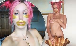 Imogen Anthony Poses Nude With Large Golden Shell On Instagram Daily Mail Online