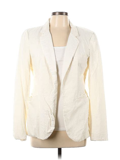 Rachel Zoe Solid Ivory Blazer Size L Off Thredup