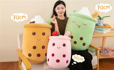 Bubble Tea Boba Plush Pillow Giant Soft Toy For Boba Lovers Pink Cm