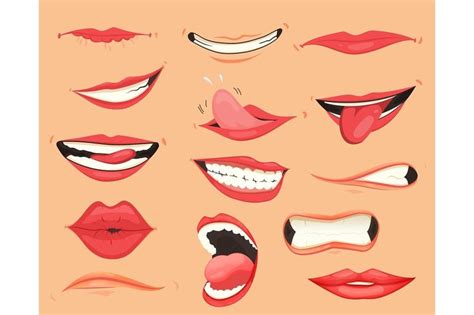 Mouth expressions. Lips with a | Cartoon styles, Lips illustration ...