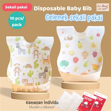 Jual DISPOSABLE BIB PREMIUM CELEMEK ANAK BAYI APRON SEKALI PAKAI HANDUK