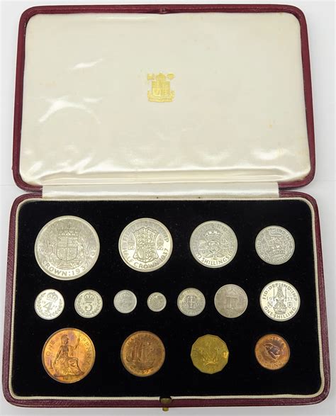 Great British King George VI 1937 Specimen Coin Set Complete Fifteen