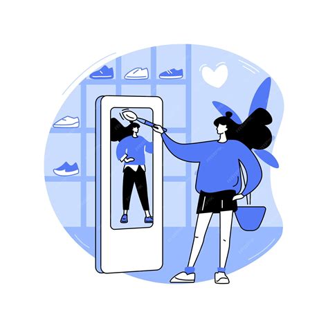 Premium Vector | Virtual fitting room isolated cartoon vector illustrations